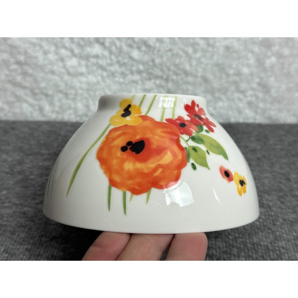 ANTHROPOLOGIE Verdant Acres Multi-Color Poppy Floral Soup/Cereal Bowl • EUC